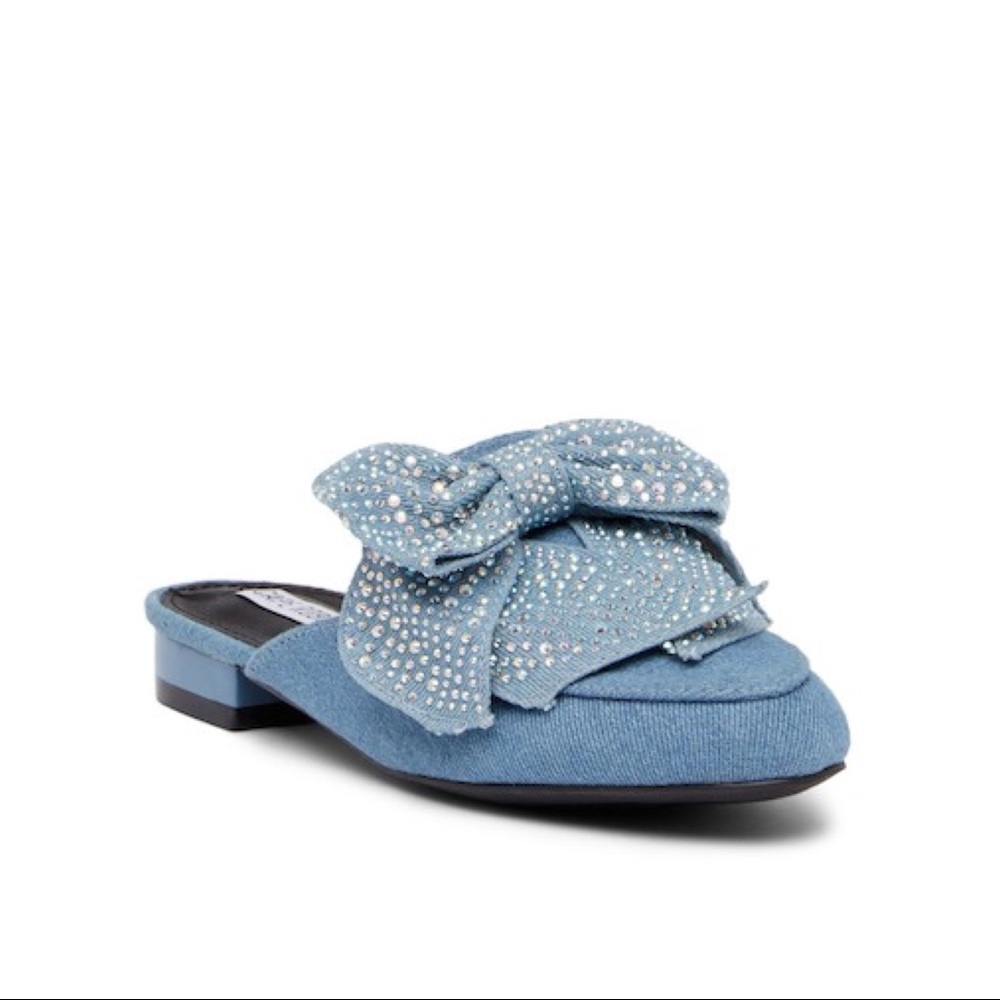Cape Robbin Adel Denim Bow Mules Shoes - Picture 4 of 5